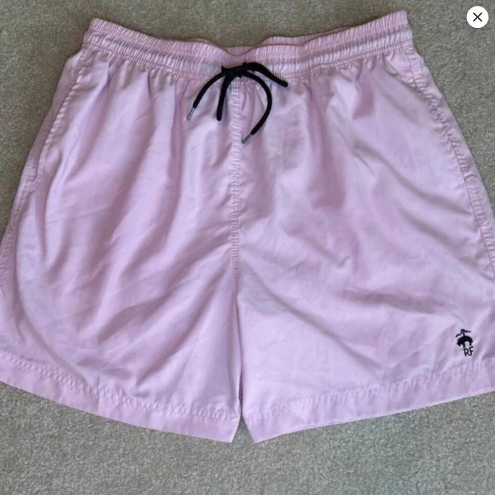 Brooks Brothers Red Fleece Pink Lined 6 inch Swim Trunks